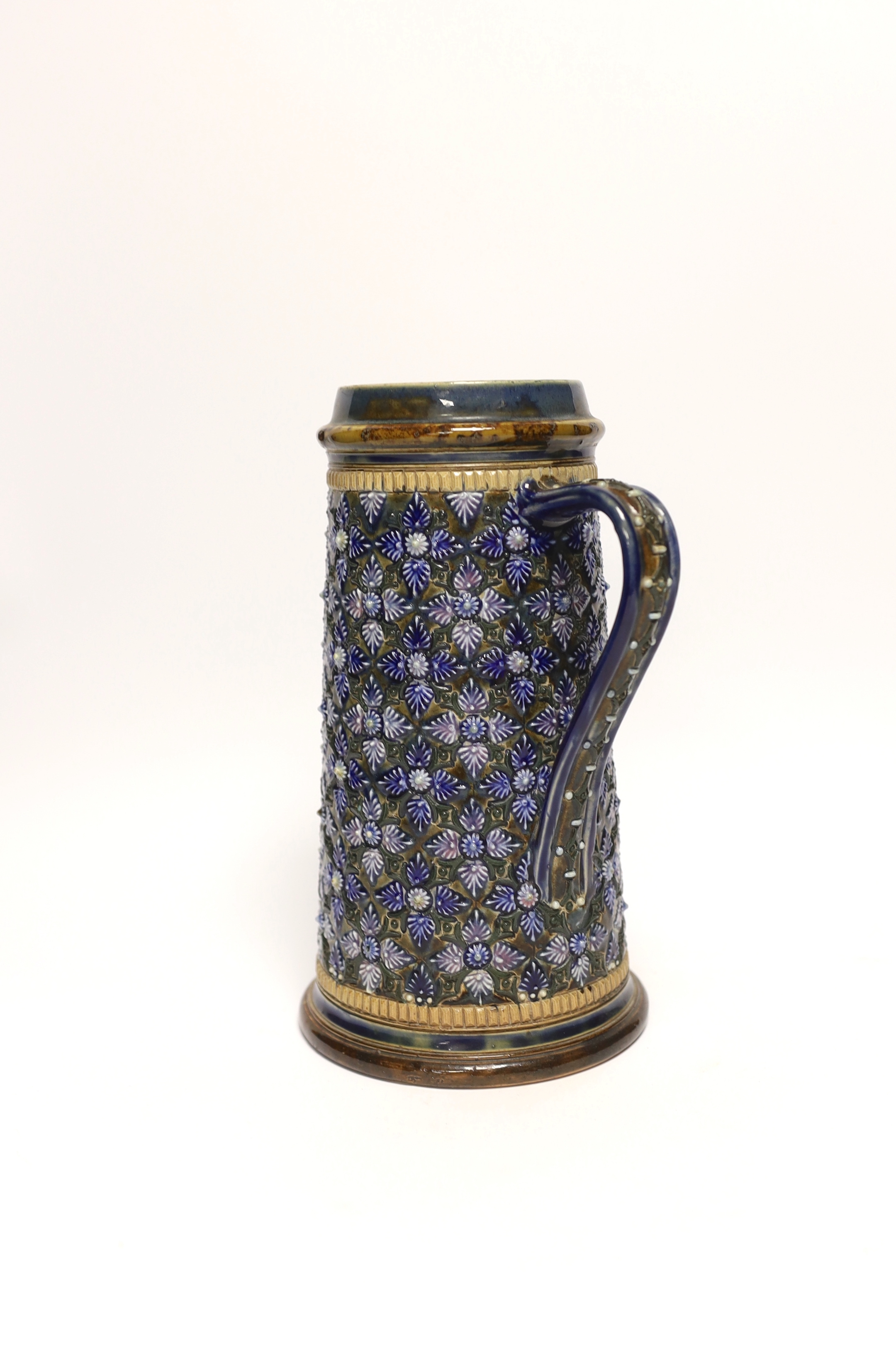 A Doulton Lambeth stoneware ewer by Emily Partington, 1879, 24cm